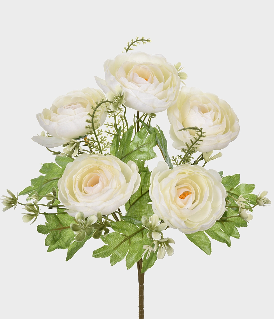 Buque Ranunculo Seda 5x Creme 49098 010