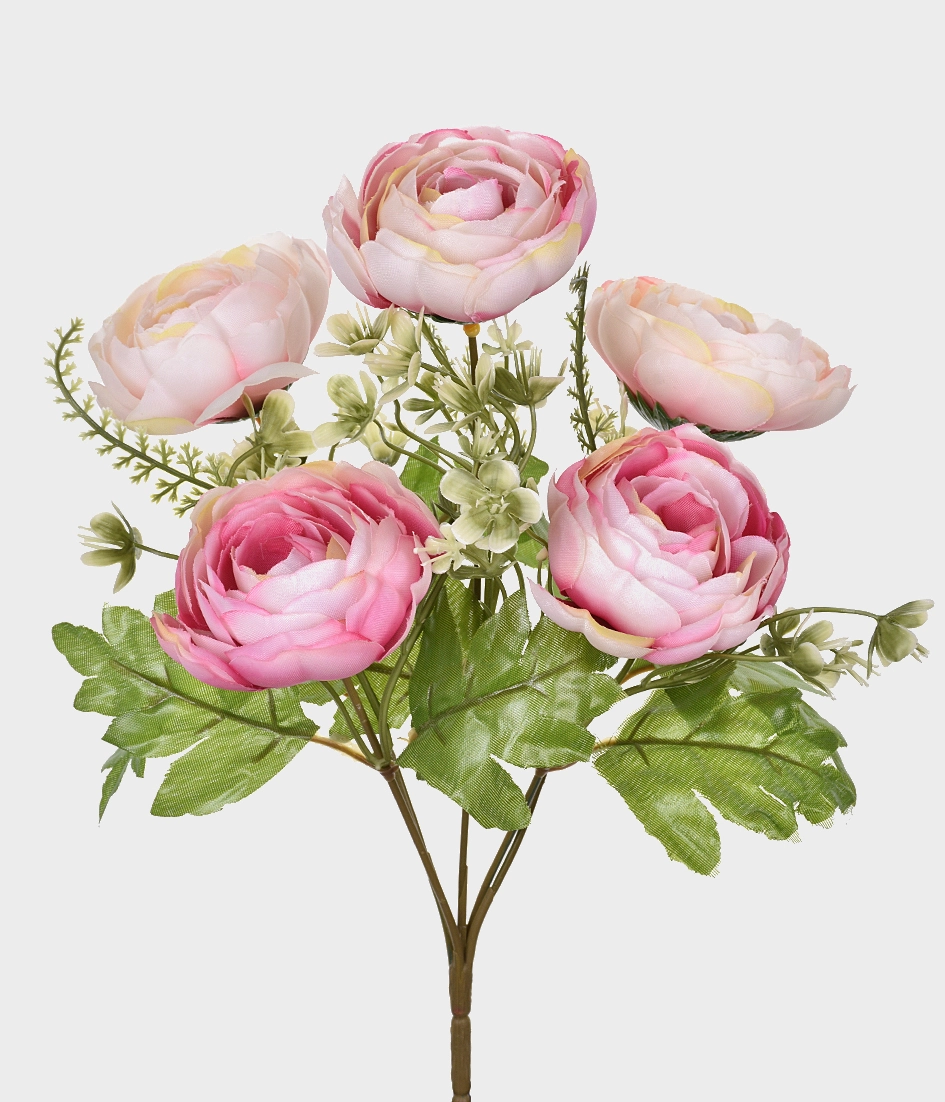 Un|001|ranunculo Grillo Seda Complemen Rosa 5x