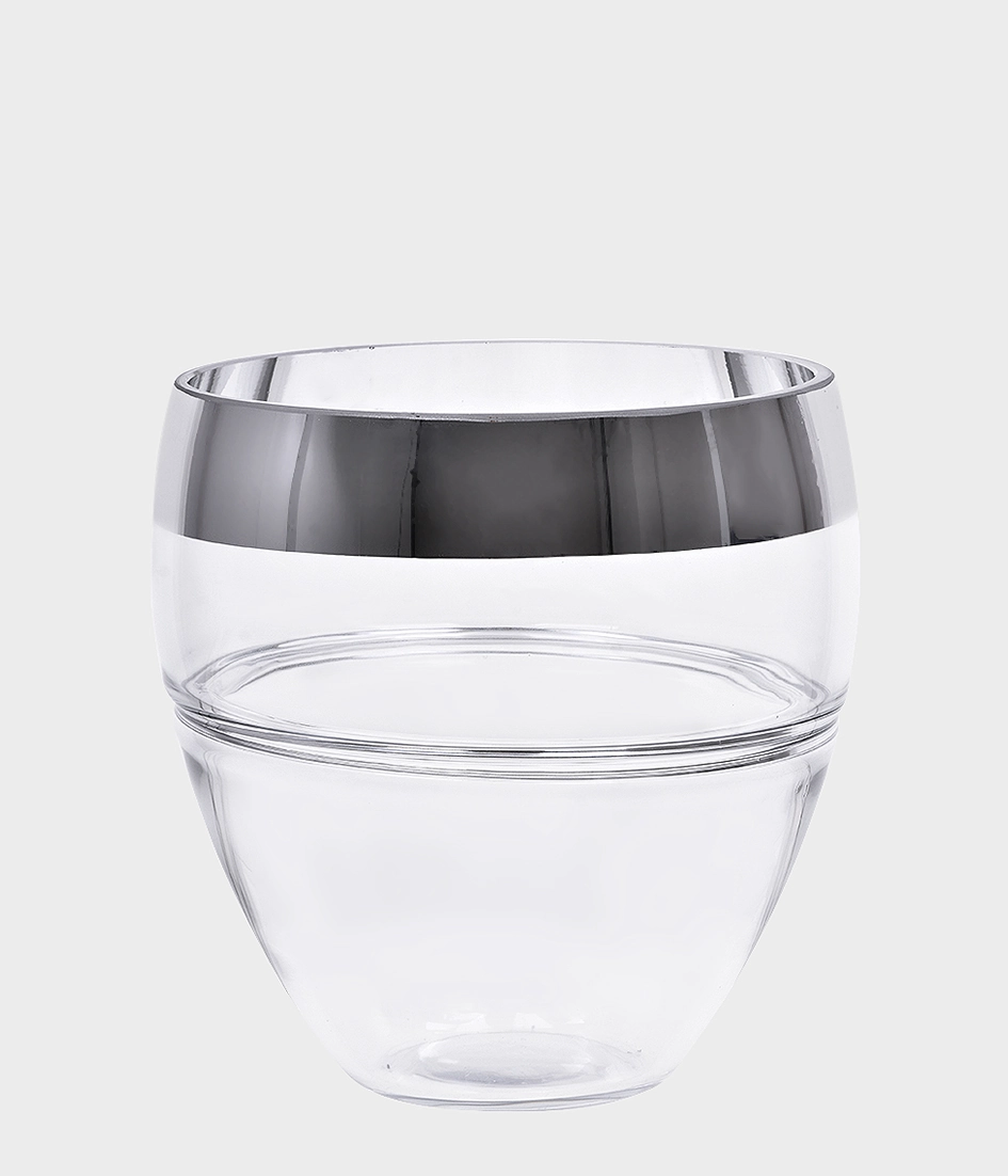 Vaso Vidro Prata Transparente 15cm 49350 792 Grillo