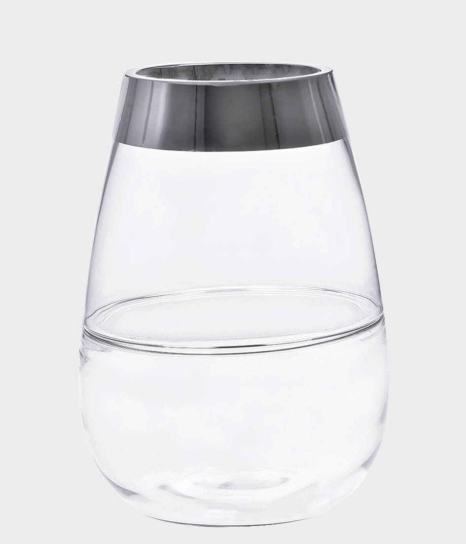 Vaso Vidro Prata Transparente 26cm 49353 792 Grillo