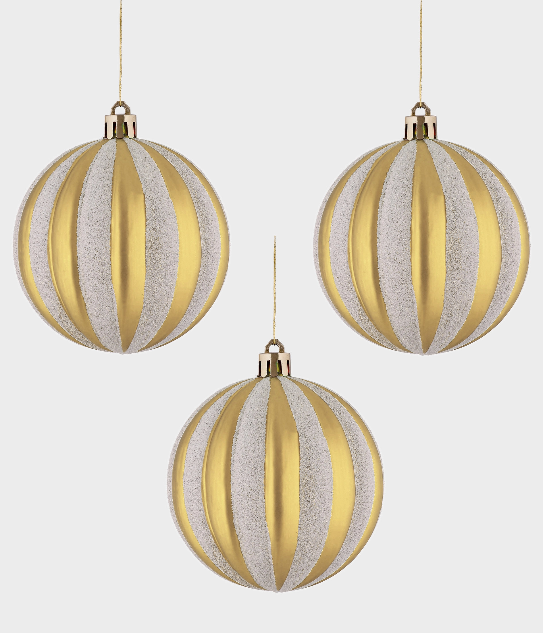 Bola Natal Dourada Bca 8cm 3un 51985 136 Grillo