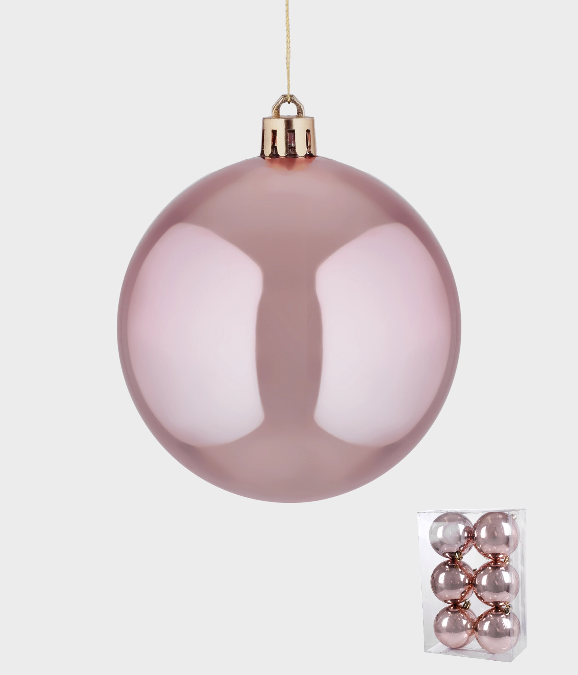 Bola Natal Rose 8cm 6un 38330 562 Grillo