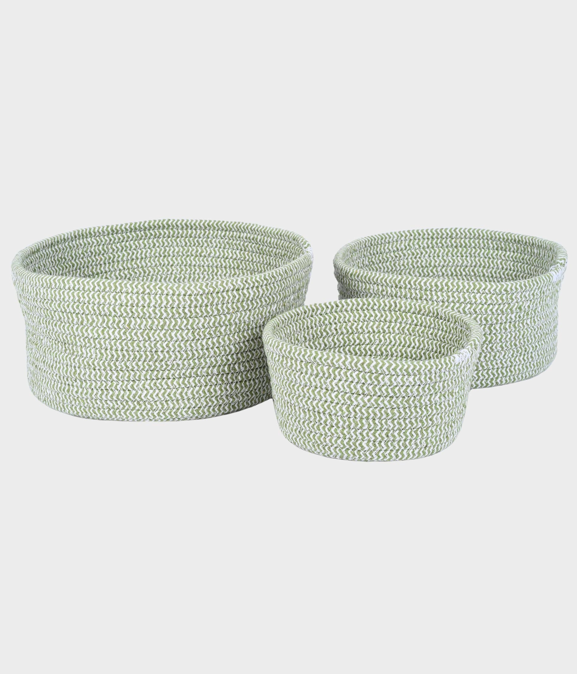 Cachepot Corda Algodao Verde 3pcs 53022 004 Grillo