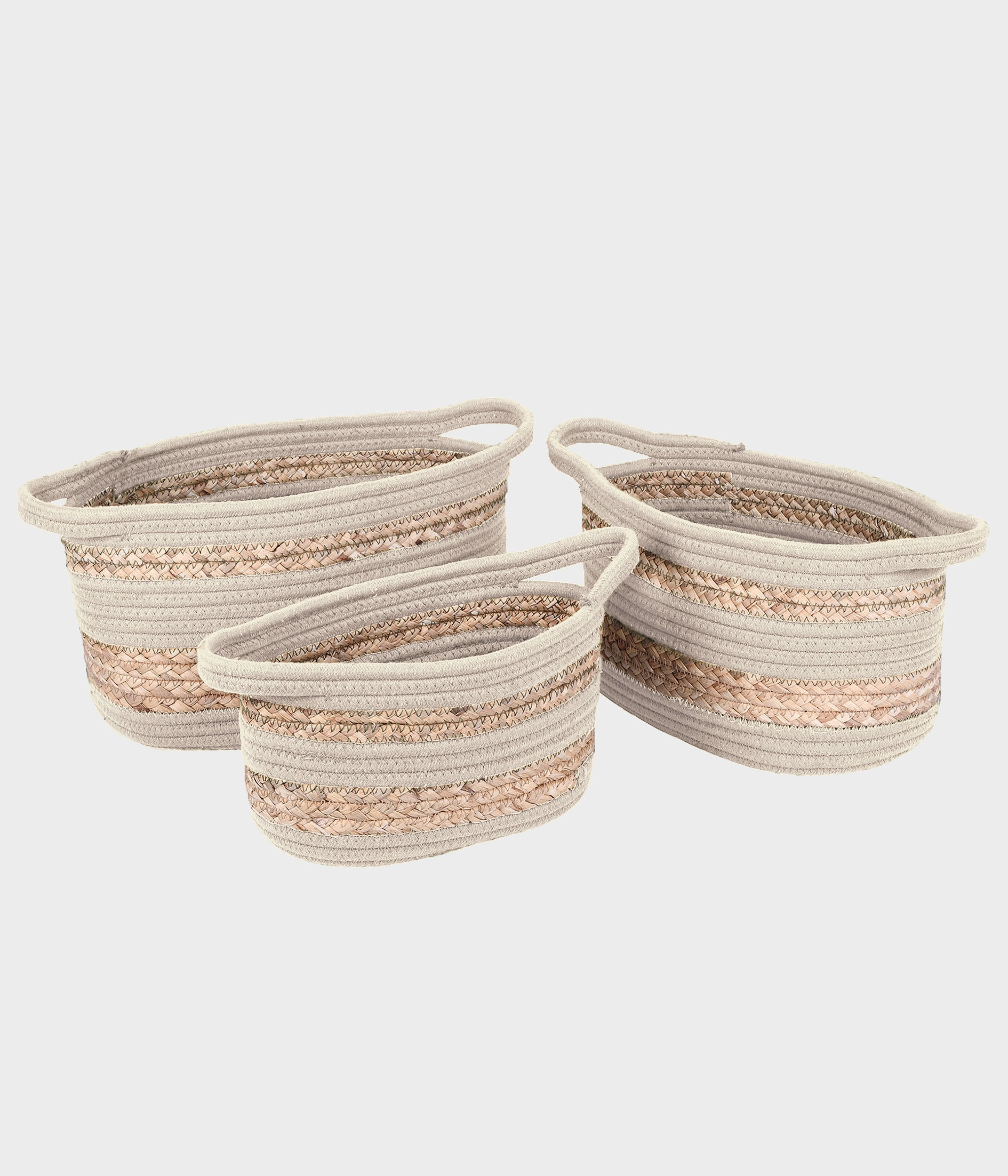 Cesto Algodao Fibra Natural 3pcs 53027 380 Grillo