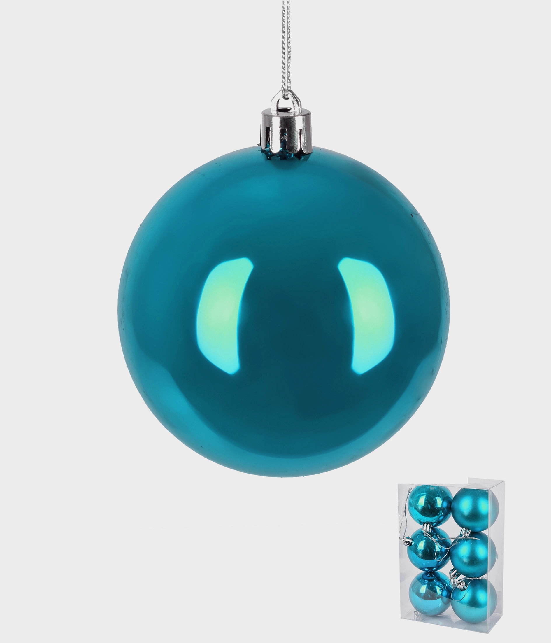 Bola Natal Azul Claro 8cm 6un 38330 002 Grillo