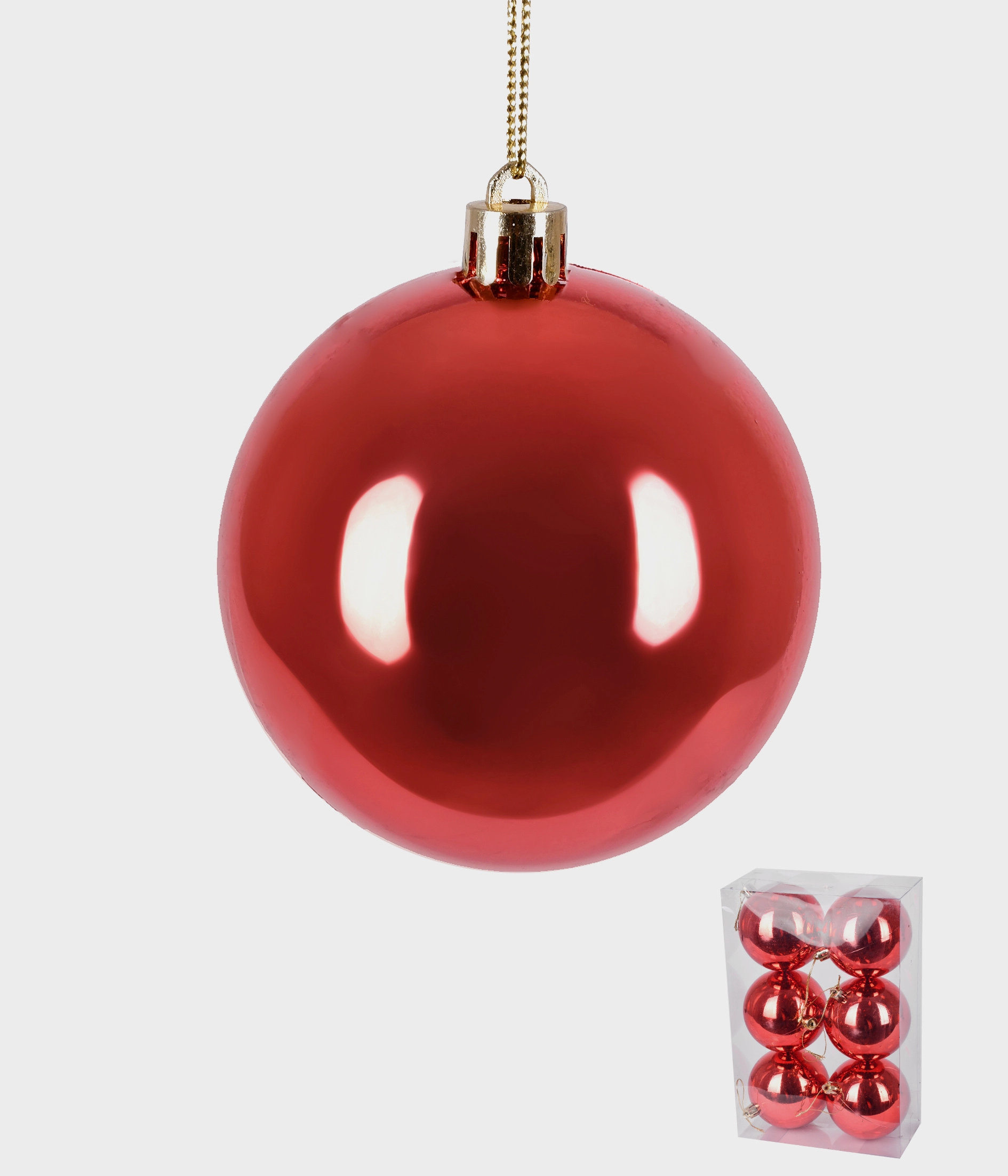 Bola Natal Salmao 8cm 6un 38330 011 Grillo