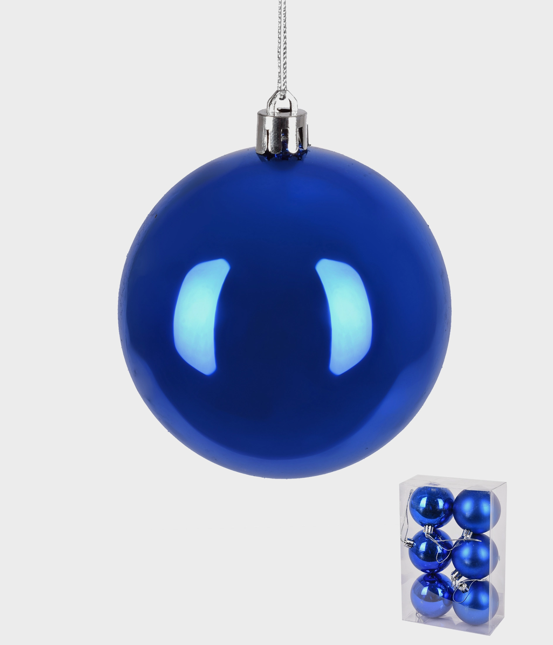 Bola Natal Azul 8cm 6un 38330 001 Grillo