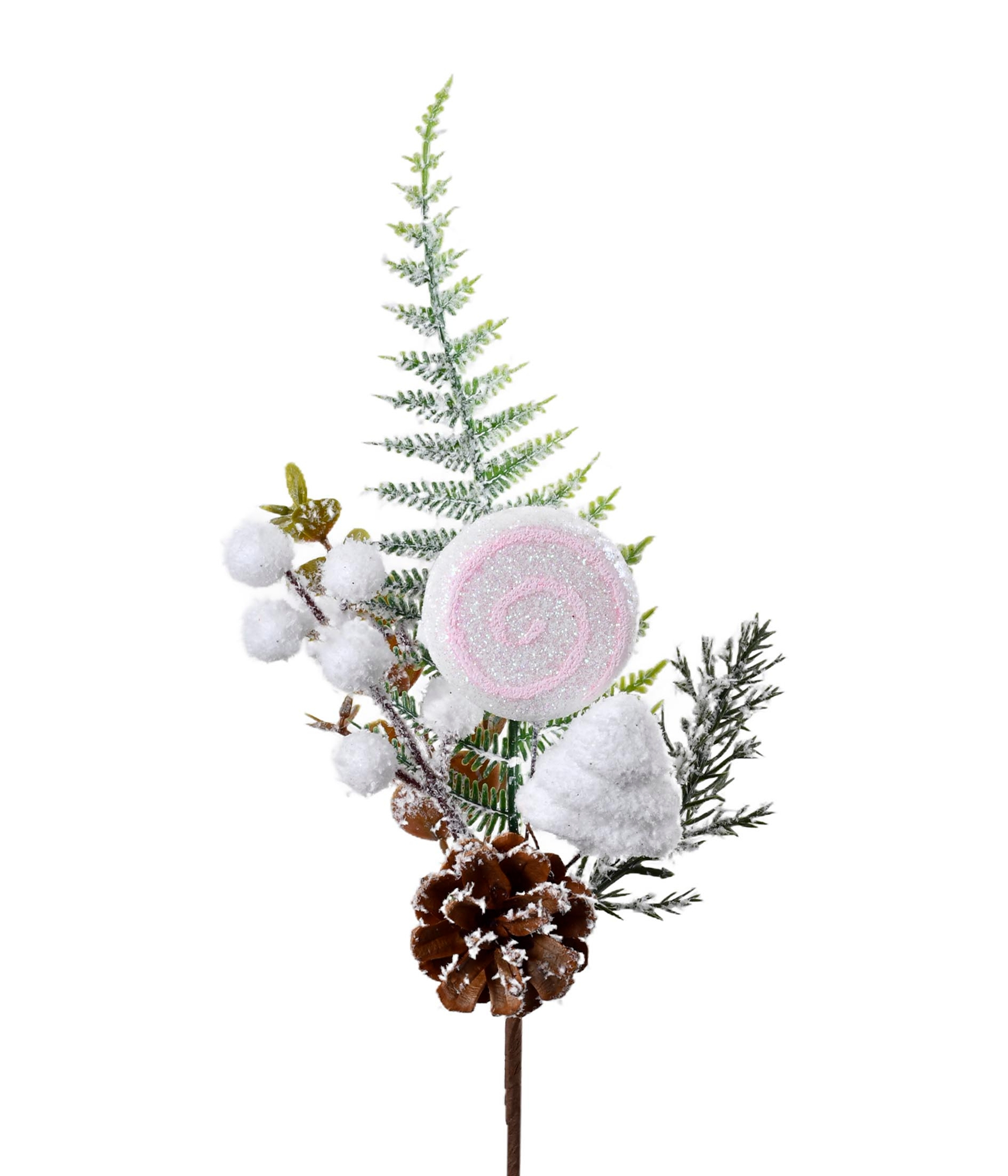Haste Berries Pinha Rosa Branco 32cm 59893 047 Grillo