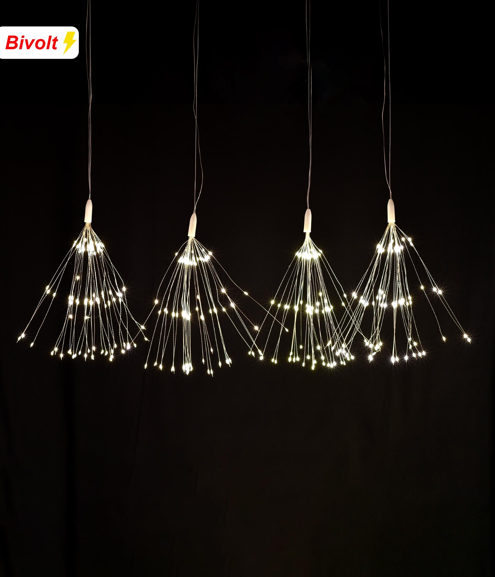 Pisca Cascata Fogos Artificio Led 8f 50cm Branco Quente 61458 359 Gril