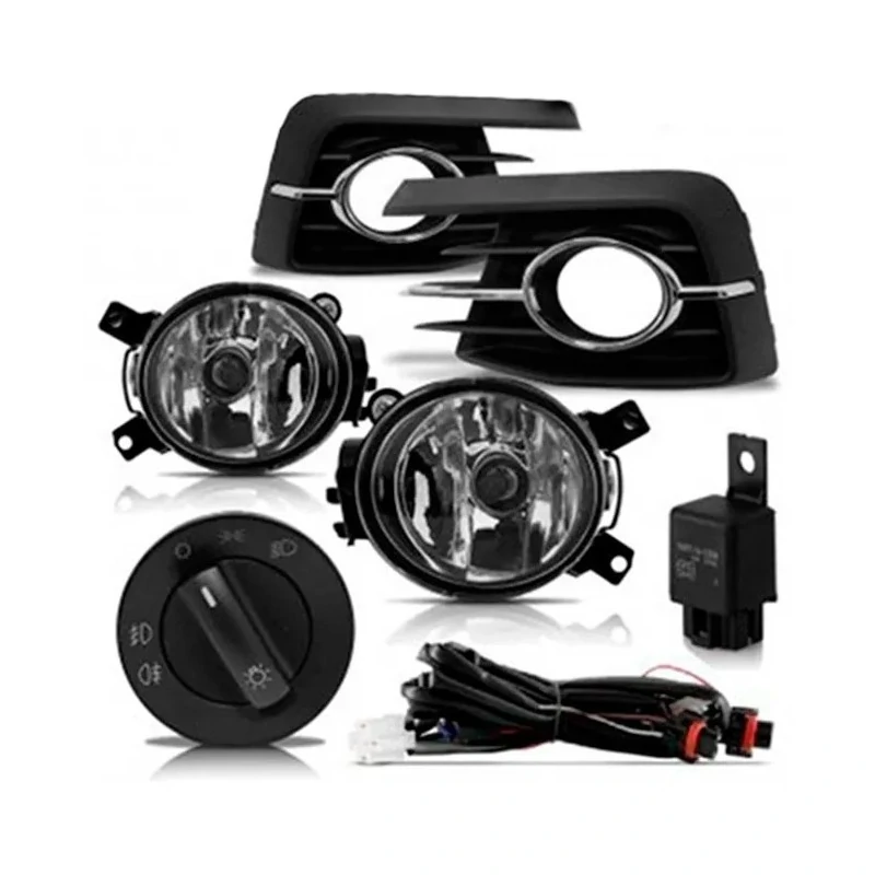 Kit Farol Auxiliar VOLKSWAGEN GOL/VOYAGE Botão Redondo Cromado sem Moldura - SUNS ACESSORIOS FGS0078VW