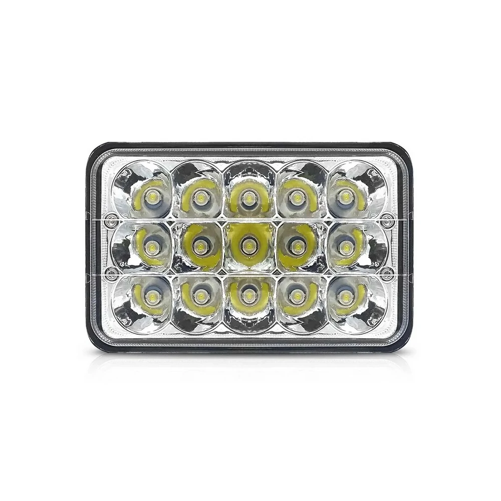 Farol Auxiliar Retangular 15 Leds 12/24V 45W - SUNS ACESSORIOS FLU645