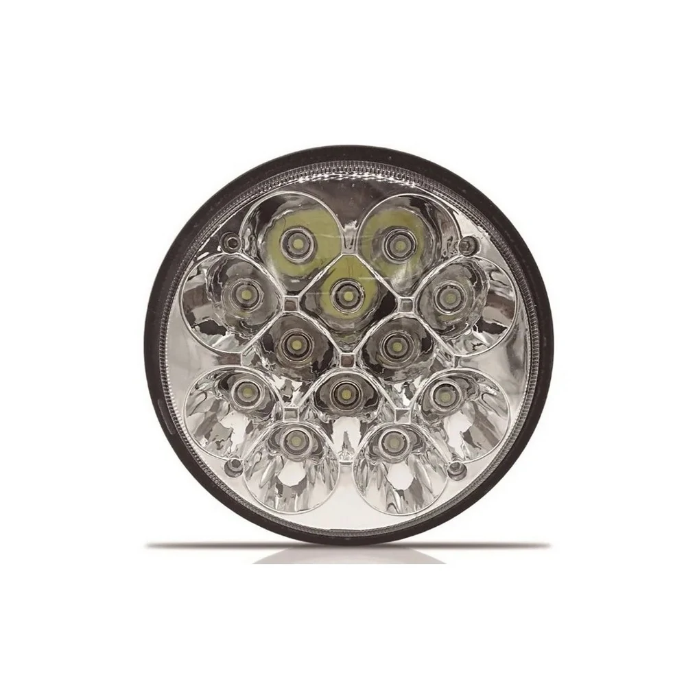Farol Auxiliar Redondo com Lente Curva 12 Leds 36W - SUNS ACESSORIOS FLU1473