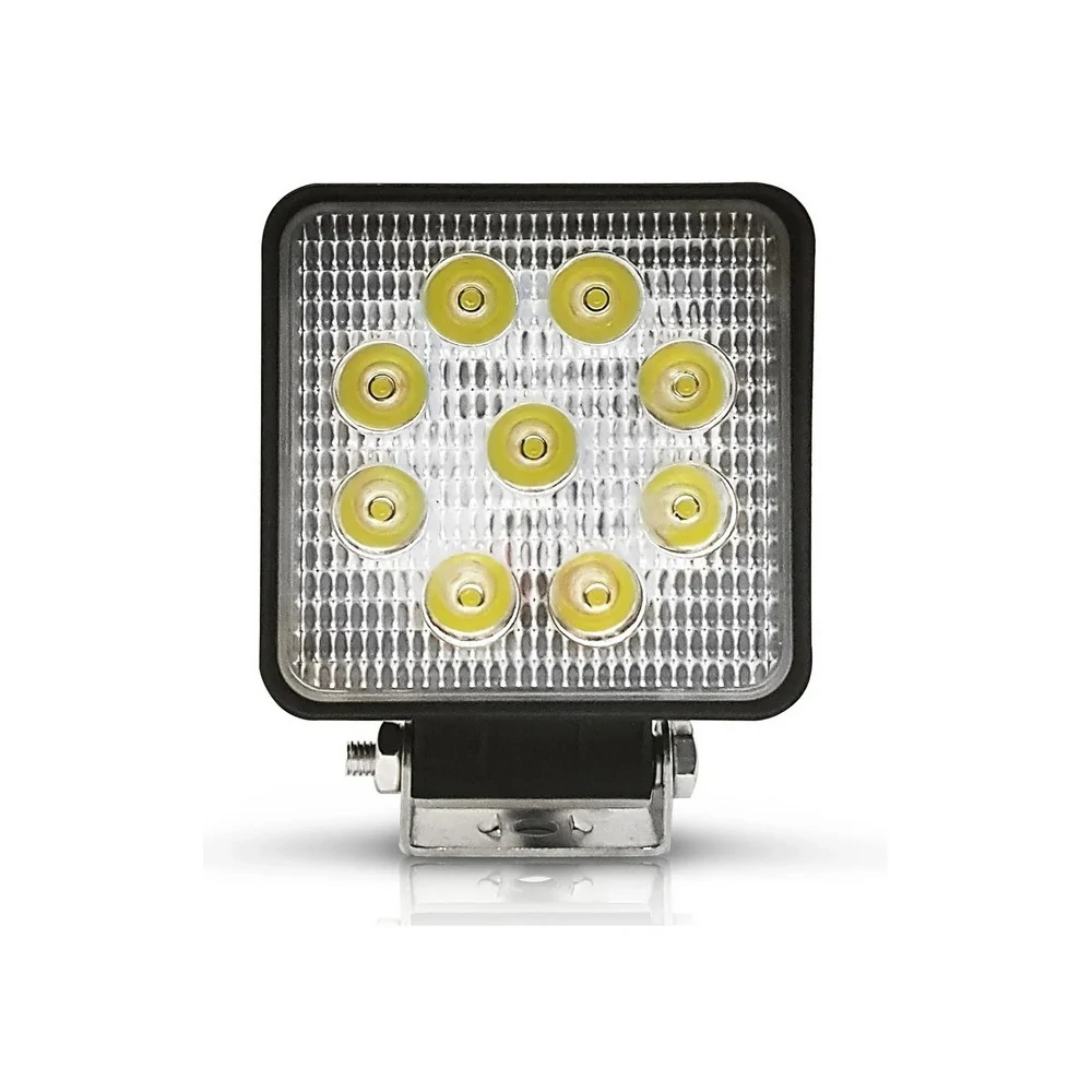 Farol Auxiliar Universal Unitário Quadrado 9 Leds 27W - SUNS ACESSORIOS FLU527MD