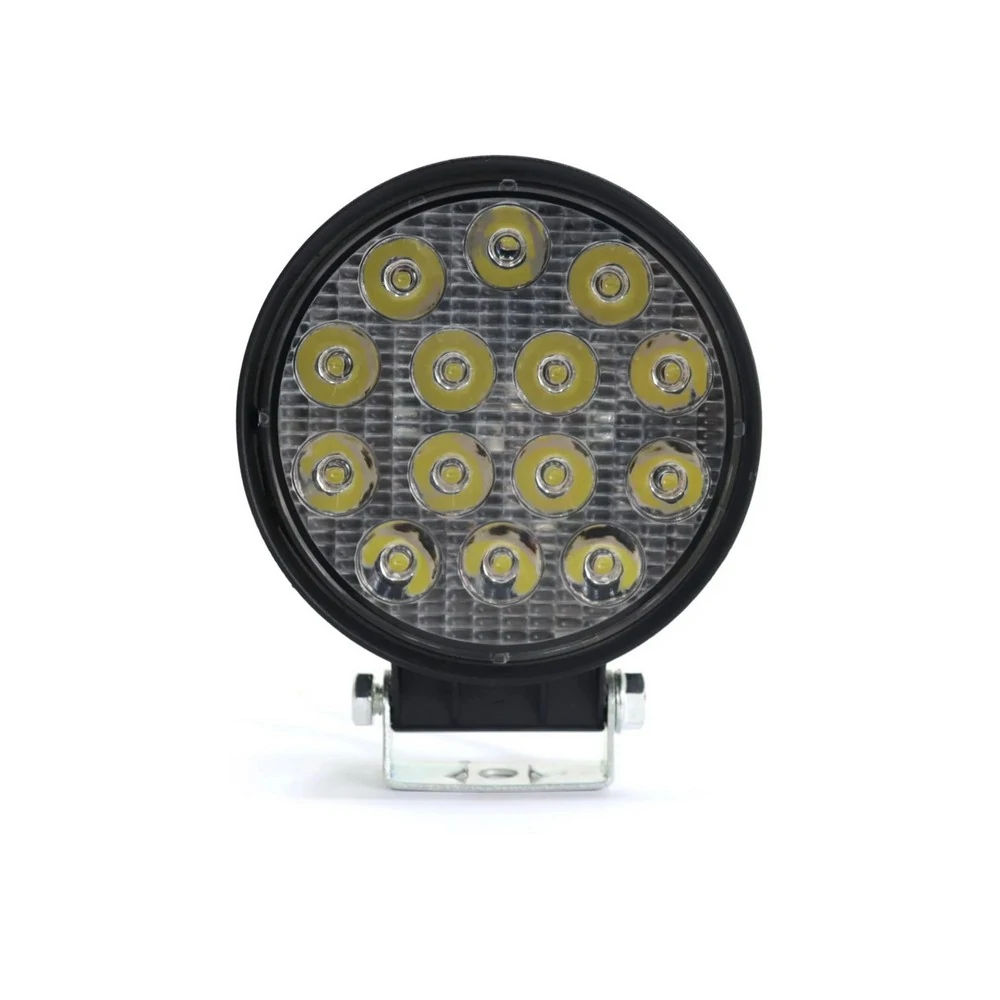 Farol Auxiliar Redondo 14 Leds 42W 12/24V - SUNS ACESSORIOS FLU742MD