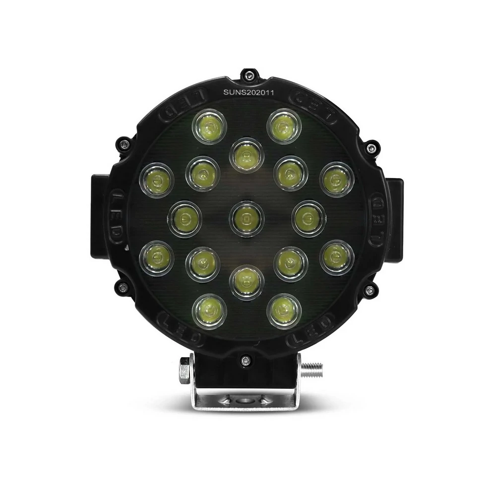 Farol Auxiliar Redondo Preto 17 Leds 51W - SUNS ACESSORIOS FLU1151