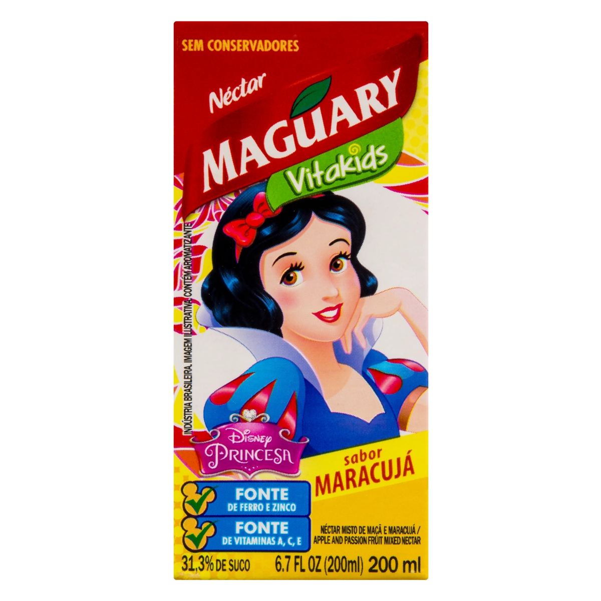 Néctar Maracujá Disney Princesa Maguary Vitakids Caixa 200ml