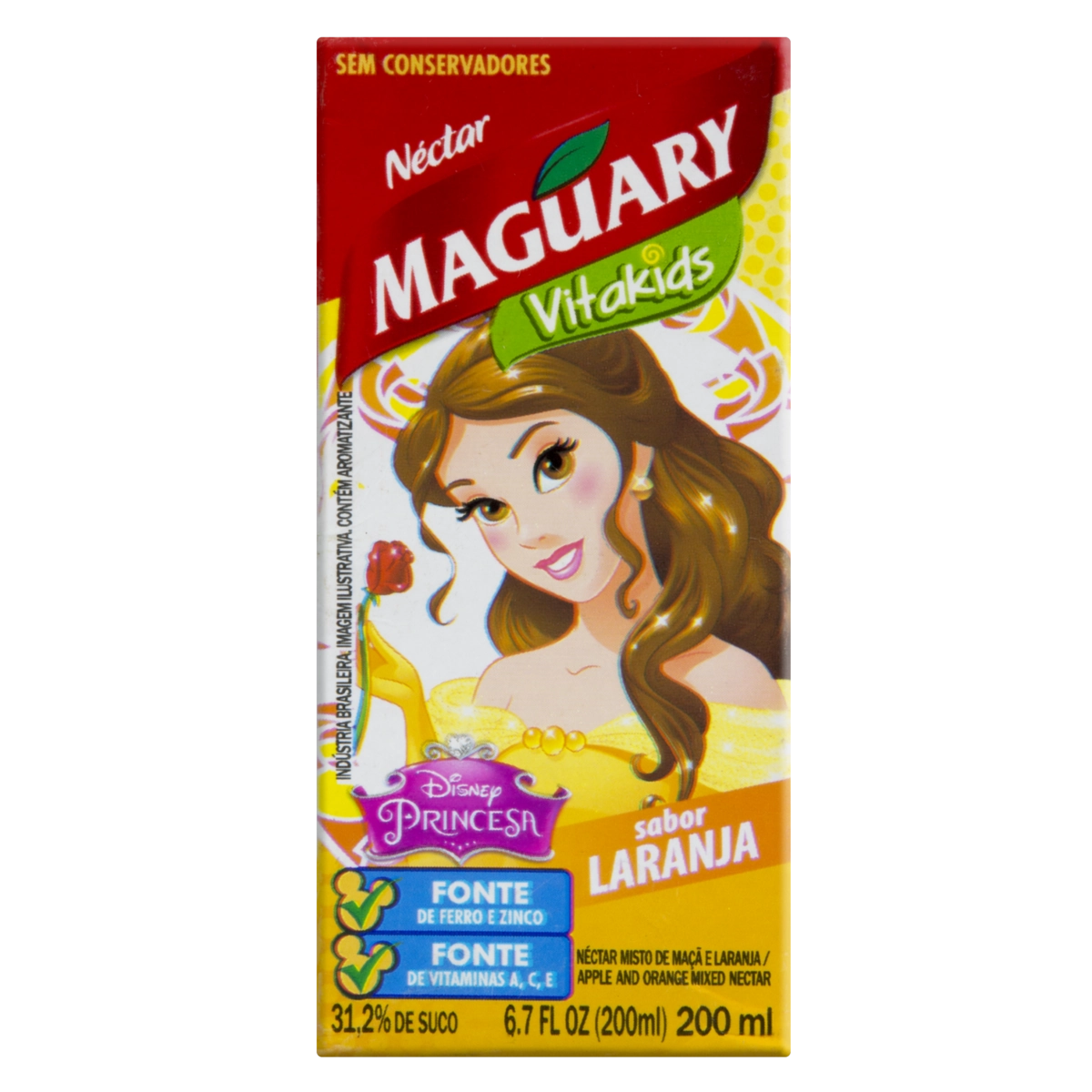 Néctar Laranja Disney Princesa Maguary Vitakids Caixa 200ml