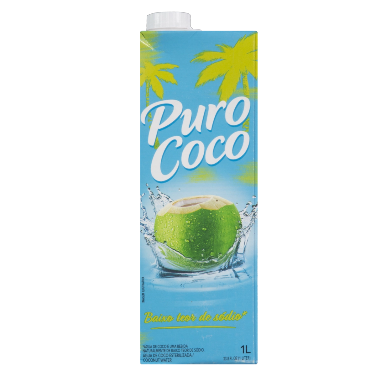 água De Coco Esterilizada Puro Coco Caixa 1l