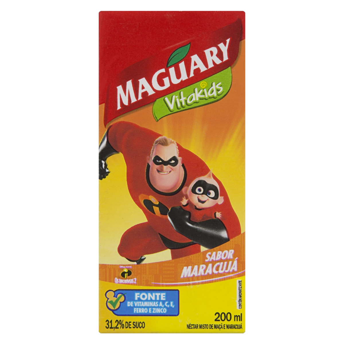 Néctar Maracujá Disney Os Incríveis 2 Maguary Vitakids Caixa 200ml