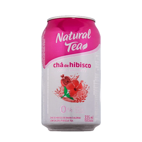 Chá Hibisco Romã E Goji Berry Natural Tea Lata 335Ml