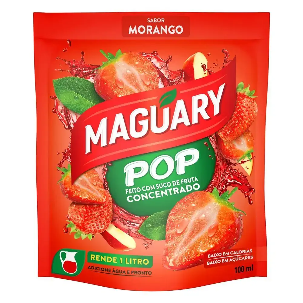 Suco Concentrado Morango Maguary Pop Sachê 100ml