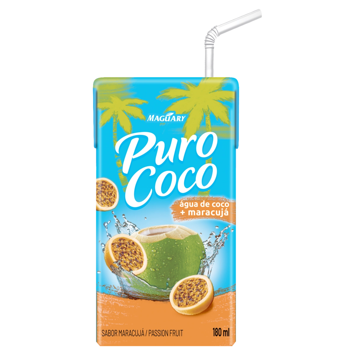 água De Coco Maracujá Puro Coco Caixa 180ml