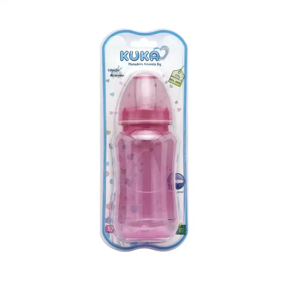 MAMADEIRA KUKA AQUARELA UNIVERSAL (6+MESES) ROSA 330ML