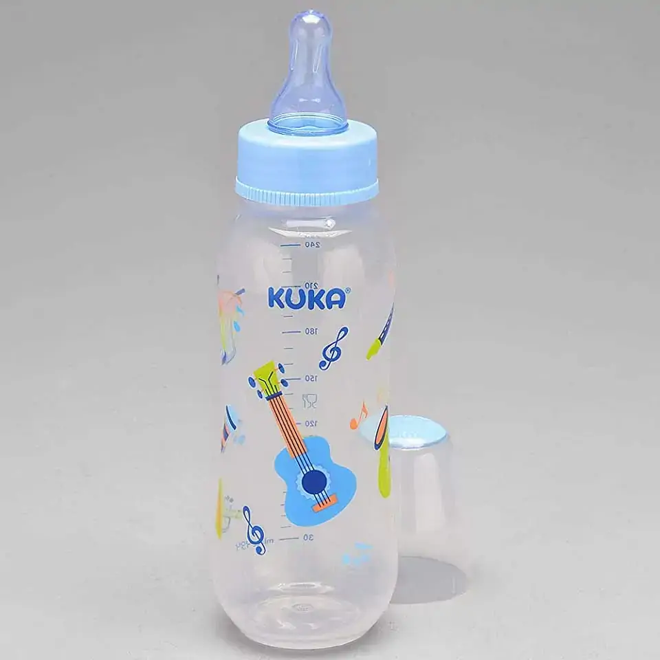 Mamadeira Azul Natural Color 250ml Kuka