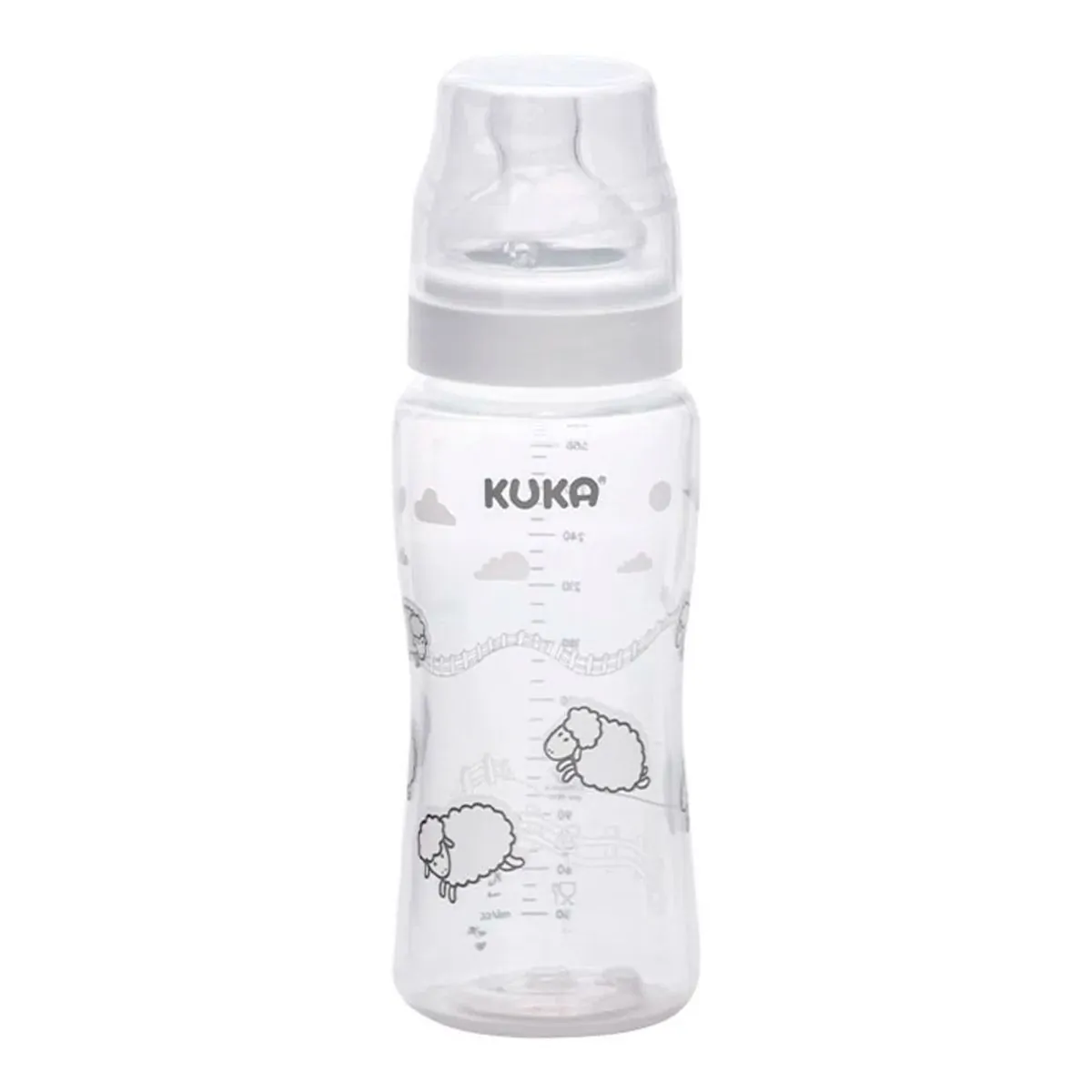 Mamadeira Premium Branca Bico Ortodôntico 330ml - Kuka