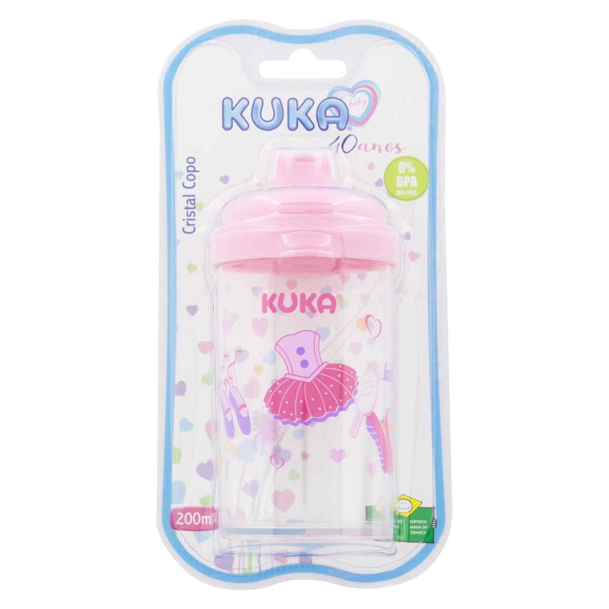 Copo Rosa Cristal 200ml Kuka
