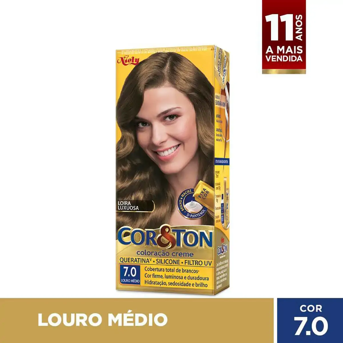 Tintura Coreton Kit Creme 7.0 Louro Medio