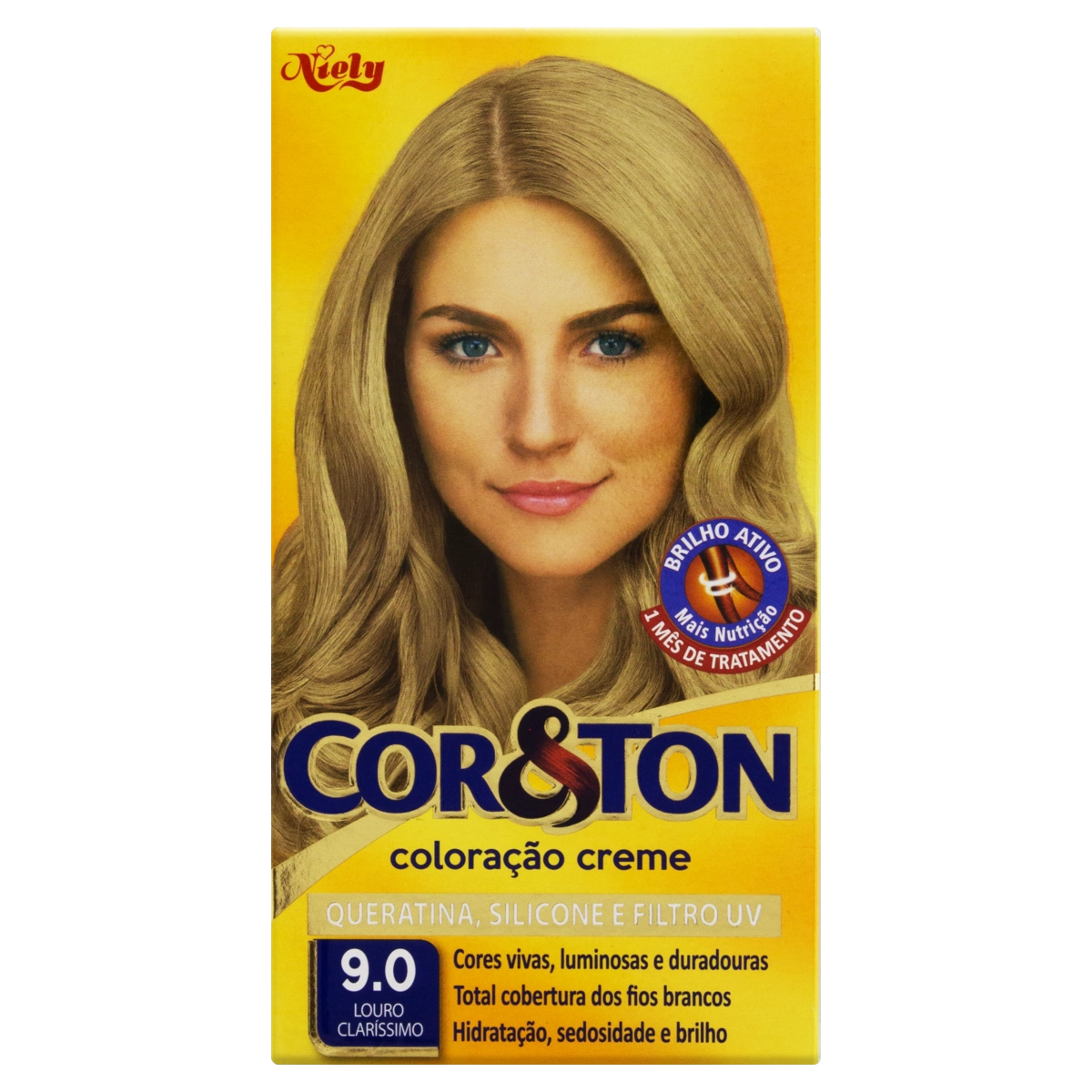 Kit Coloração Creme 9.0 Louro Claríssimo Niely Cor Ton