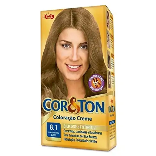 Tintura Niely Coreton Kit Coloração Creme 8.1 Louro Cinza Claro