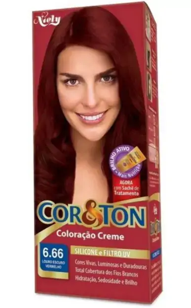 Tintura Coreton Kit Creme 6.66 Louro Escuro Vermelho