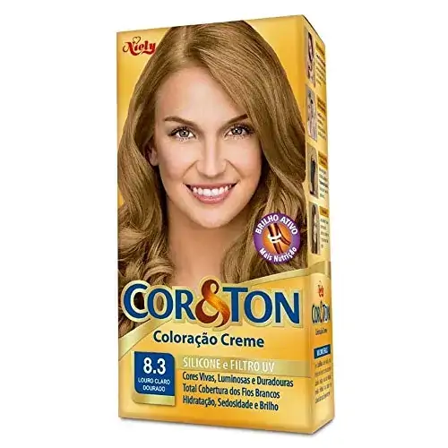 Tintura Niely Coreton Kit Coloração Creme 8.3 Louro Claro Dourado