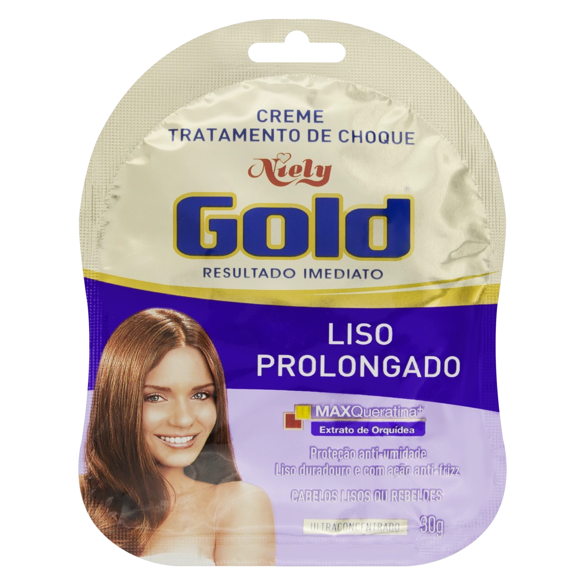 Creme Tratamento De Choque Liso Prolongado Niely Gold Pacote 30g