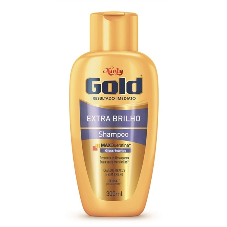 Shampoo Uso Diário Niely Gold 300ml Extra Brilho Sem Sal Unit