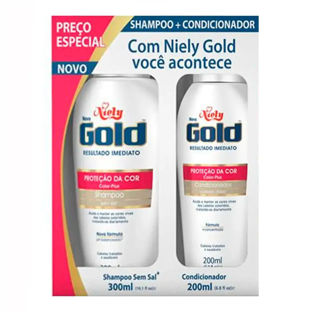 Kit Niely Gold Shampoo Condicionador Prot Cor