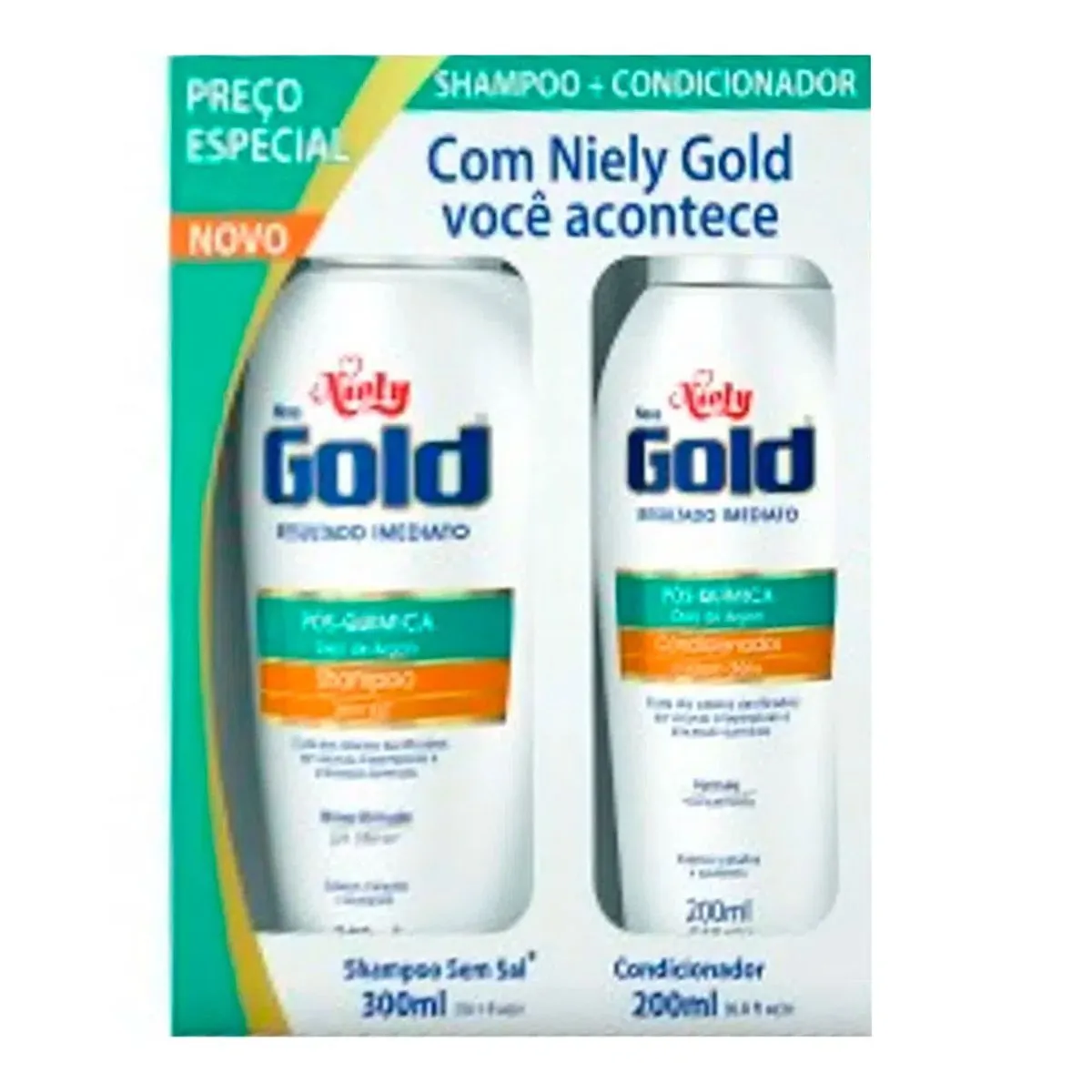 Kit Shampoo+Condicionador Niely Gold Pós Quimica