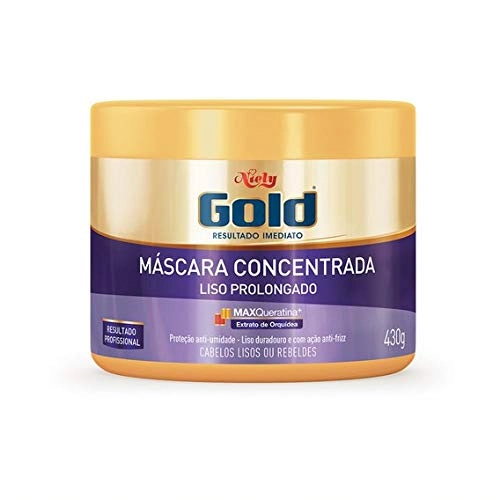Máscara Concentrada Niely Gold Liso Prolongado Pote 430g