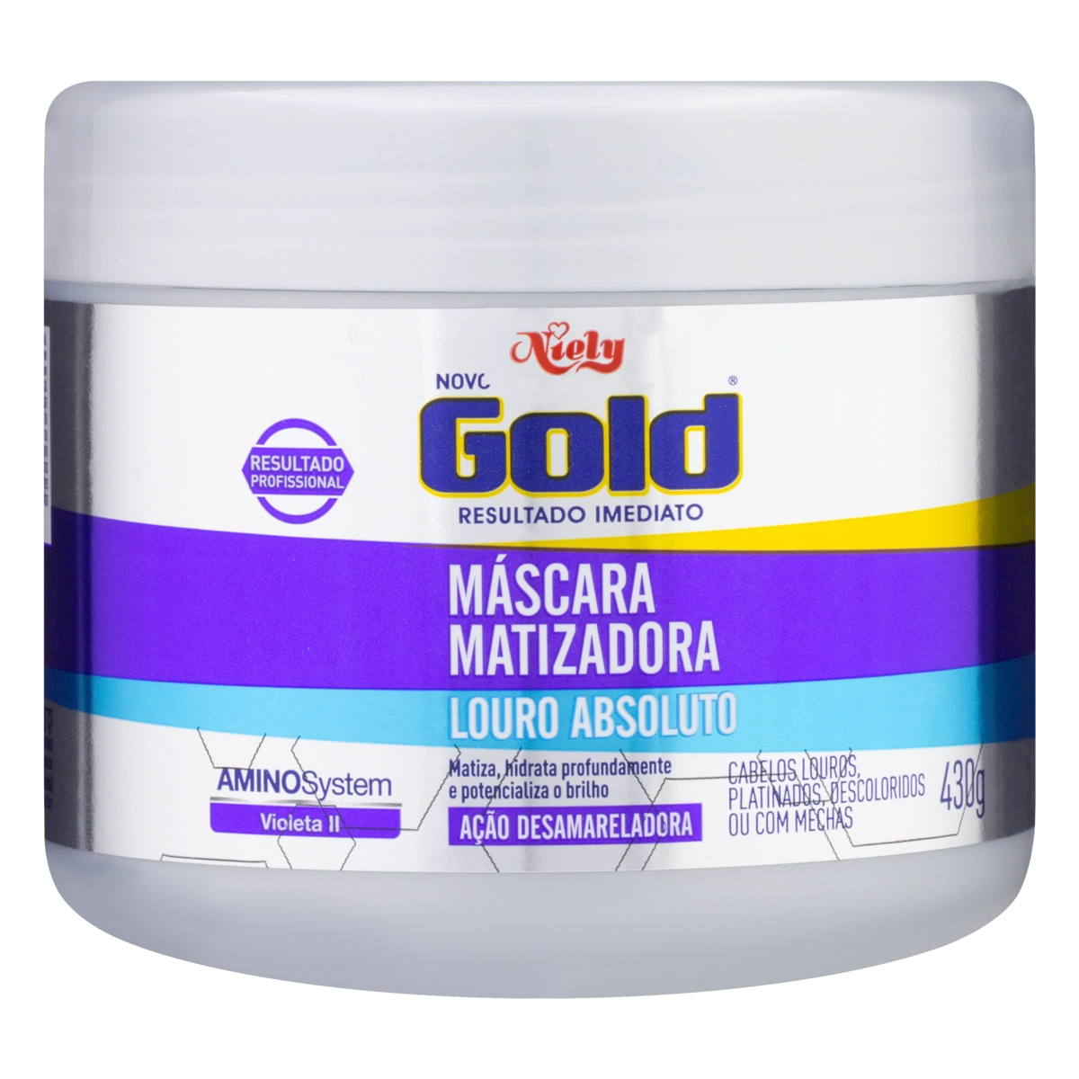 Máscara Matizadora Louro Absoluto Niely Gold Pote 430g