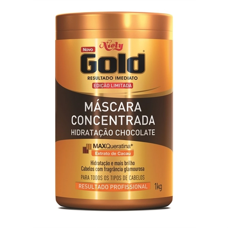 Máscara Concentrada Niely Gold Hidratação Chocolate Pote 1kg