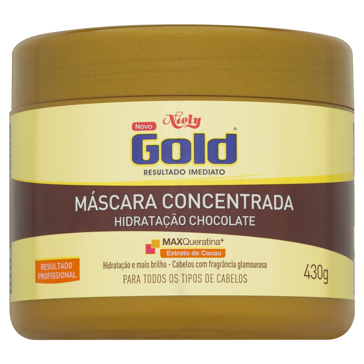Máscara Concentrada Niely Gold Hidratação Chocolate Pote 430g