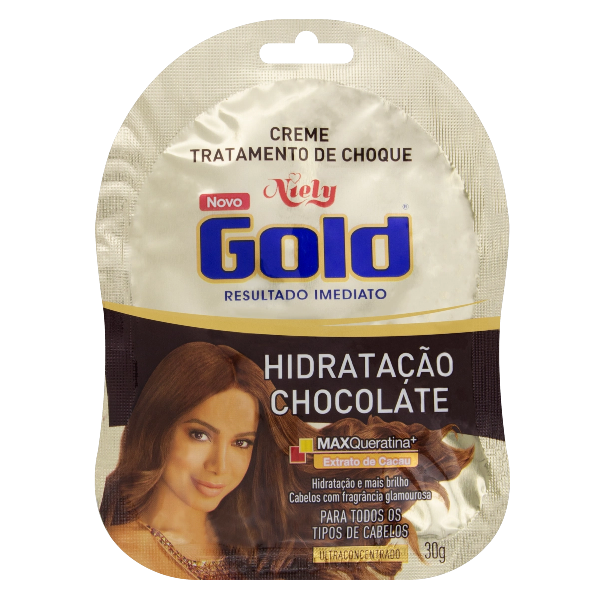 Creme Tratamento De Choque Hidratação Chocolate Niely Gold Pacote 30g