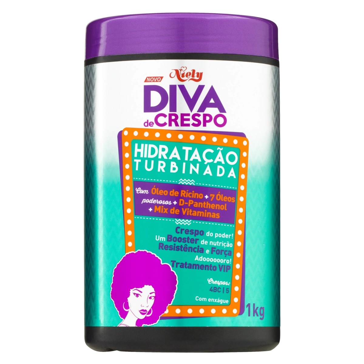Creme De Tratamento Hidratação Turbinada Niely Diva De Crespo Pote 1kg