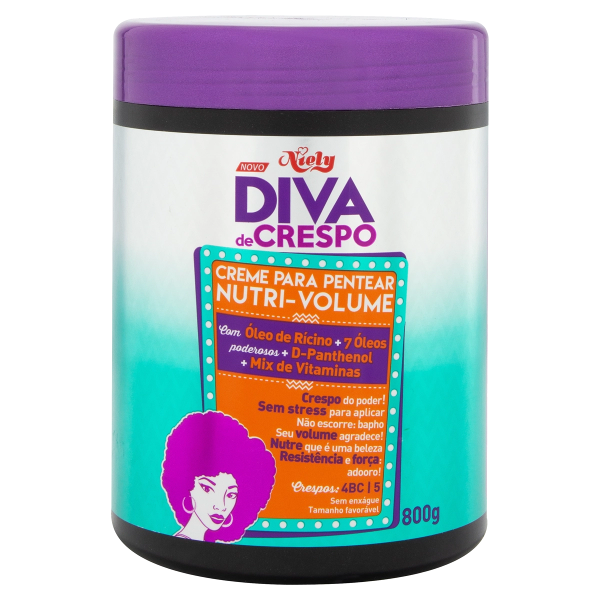 Creme Para Pentear Nutri Volume Niely Diva De Cachos Pote 800g