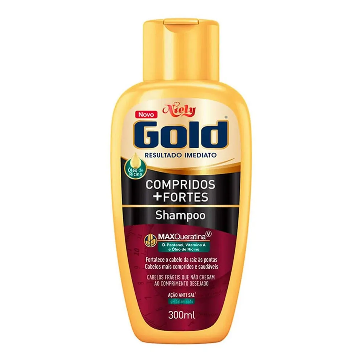 Shampoo Niely Gold Compridos Fortes Frasco 300ml