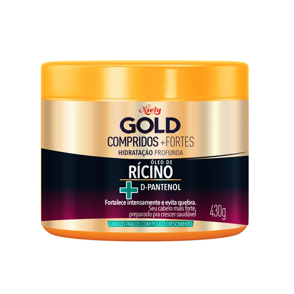 Máscara de Hidratação Profunda Niely Gold Compridos + Fortes430g