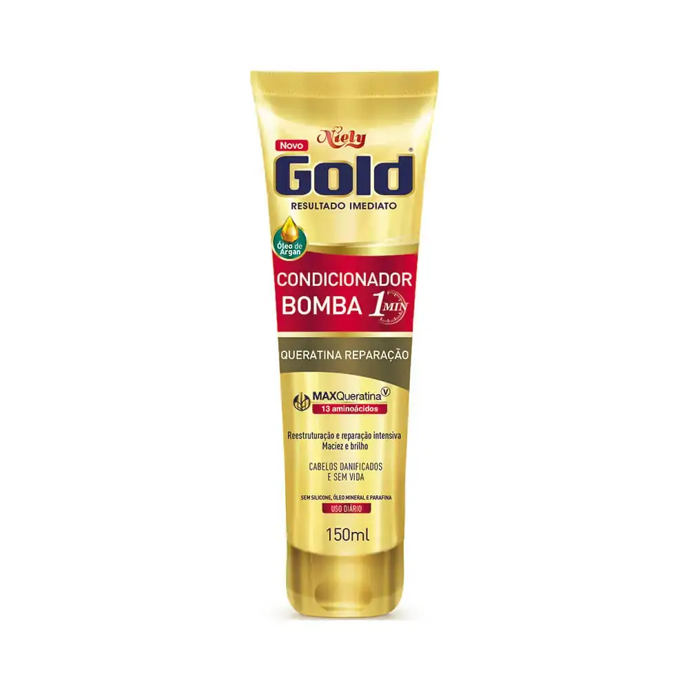 Condicionador Niely Gold Queratina Reparação Bisnaga 150ml