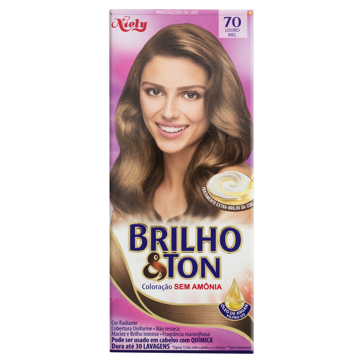 Kit Coloração Creme 70 Louro Mel Niely Brilho Ton